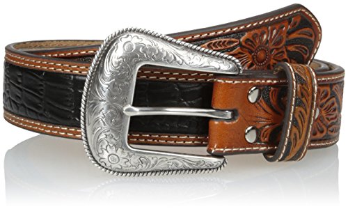 Nocona Men's Black Gato Center, Black/Tan, 40