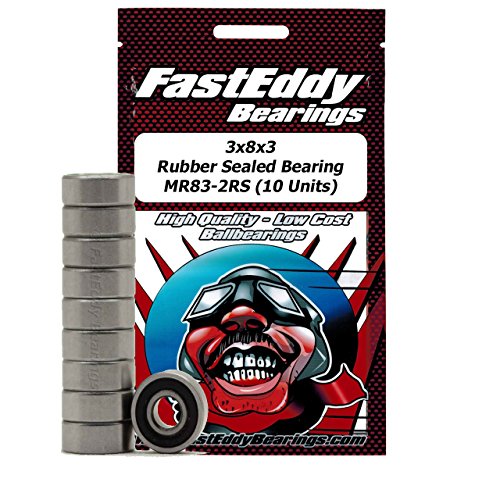 3x8x3 Rubber Sealed Ball Bearings MR83-2RS (10 Units)
