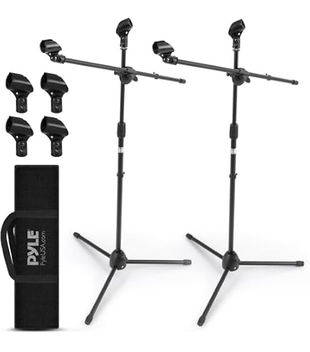 Ultimate Support JamStands 6er Pack – Mikrofonständer Mit 78,7 Cm Boom-Arm, Inkl. 6 Clips & Tragetasche