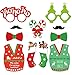 Christmas Photo Booth Props Kit(47Pcs), Konsait DIY Ugly Christmas Sweater Photo Booth Stick Funny Xmas Props Accessories for Adults Kids for Christmas Theme Party Favors Decorations Decor Supplies