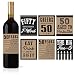 6 50th Birthday Wine or Beer Bottle Labels Stickers Present, 1969 Bday Milestone Gifts For Him Man, Cheers to 50 Years, Fifty, Funny Fabulous Unique Party Decorations Supplies For Men Husband Male primary