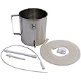 Stainless Steel Enema Bucket 1.5 Quart, Ideal for Home Coffee Enema with Platinum Cured Medical Grade Silicone Hose