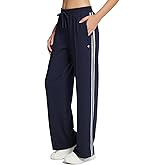 baleaf Womens Track Pants Athletic Running Pants Sweatpants Straight Leg Zipper Pockets Sports Jogging Striped Loose Fit