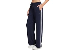 baleaf Womens Track Pants Athletic Running Pants Sweatpants Straight Leg Zipper Pockets Sports Jogging Striped Loose Fit