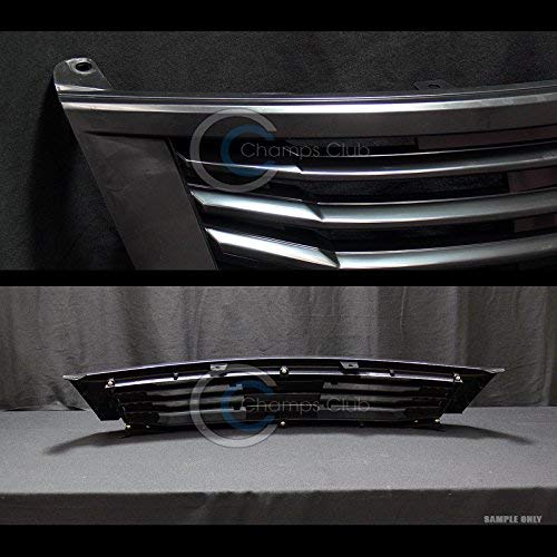 R&L Racing Front Grill Compatible with Honda Accord 4D/4DR 08-10 | Black Finished MU Style Badgeless Hood Bumper Grille - Thumbnail 3