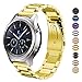DEALELE Bands Compatible with Samsung Galaxy Watch 46mm / Galaxy 3 45mm, 22mm Stainless Steel Metal Replacement Strap for Huawei Wacth GT5 / GT5 Pro / 4/4 Pro / GT4 / 3/3 Pro / GT3 46mm (Gold)