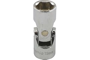 Dynamic Tools 3/8-Inch Drive 6 Point Metric, 13-Millimeter Universal Joint Socket, Chrome Finish