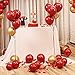 Double Stuffed Ruby Red and Metallic Chrome Gold Balloons Mixed for Valentine Day Wedding Birthday Party Decoration