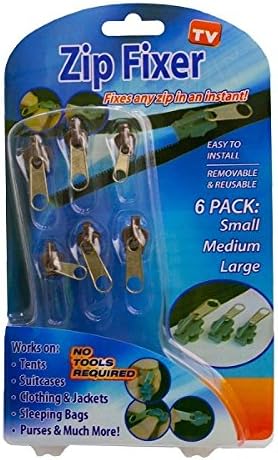 Zip Fixer 6pc Universal Instant Reusable Zipper Replacement for Clothes Bags