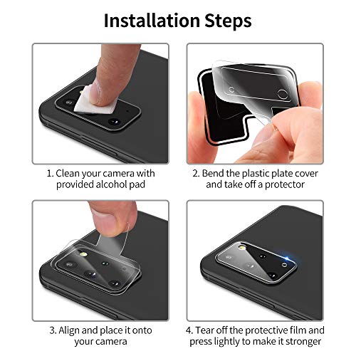 Tensea Compatible Galaxy S20+ Camera Lens Protectors 6.7 inch, Ultra Thin Tempered Glass Film Screen Protector for Samsung Galaxy S20 Plus S20+, 3 Pack