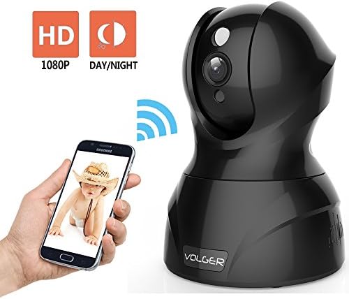 VOLGER Indoor 1080P HD WiFi Security Camera IP Camera Home Surveillance Nanny Cam Motion Detection Alert Two-Way Audio Night Vision Remote Control (Black)