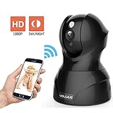 VOLGER Indoor 1080P HD WiFi Security Camera IP Camera Home Surveillance Nanny Cam Motion Detection Alert Two-Way Audio Night Vision Remote Control (Black)