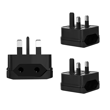 Lanmu Uk !   Travel Converter 2 Pin Eu To Uk Plug Adapter Euro Converter Plug 3 Pack - 