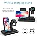 Charger Stand For Apple Watch Qi Wireless Charging Dock For iPhone X Station Holder, Support iPhone X/8/8 Plus & Samsung Galaxy S9/S9 Plus/Note 8, Support Apple Watch Series 3/2/1 & Nike, Black
