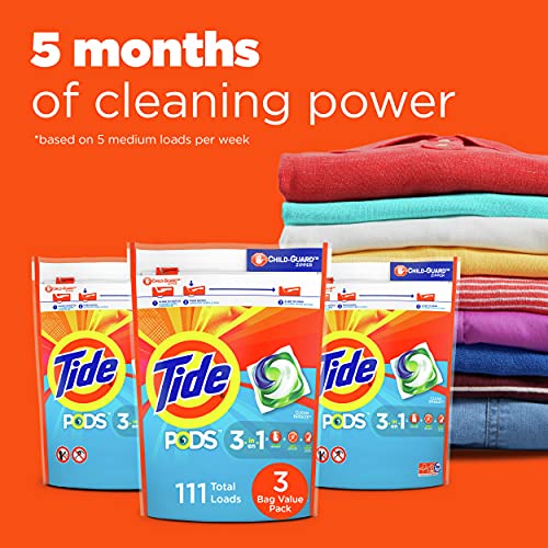 Tide PODS Laundry Detergent Soap Pods, Clean Breeze, 3 Bag Value Pack