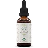 Gentian B60 Alcohol-Free Herbal Extract Tincture, Concentrated Liquid Drops Natural USDA Organic Gentian (Gentiana Lutea) Dried Root (2 fl oz)