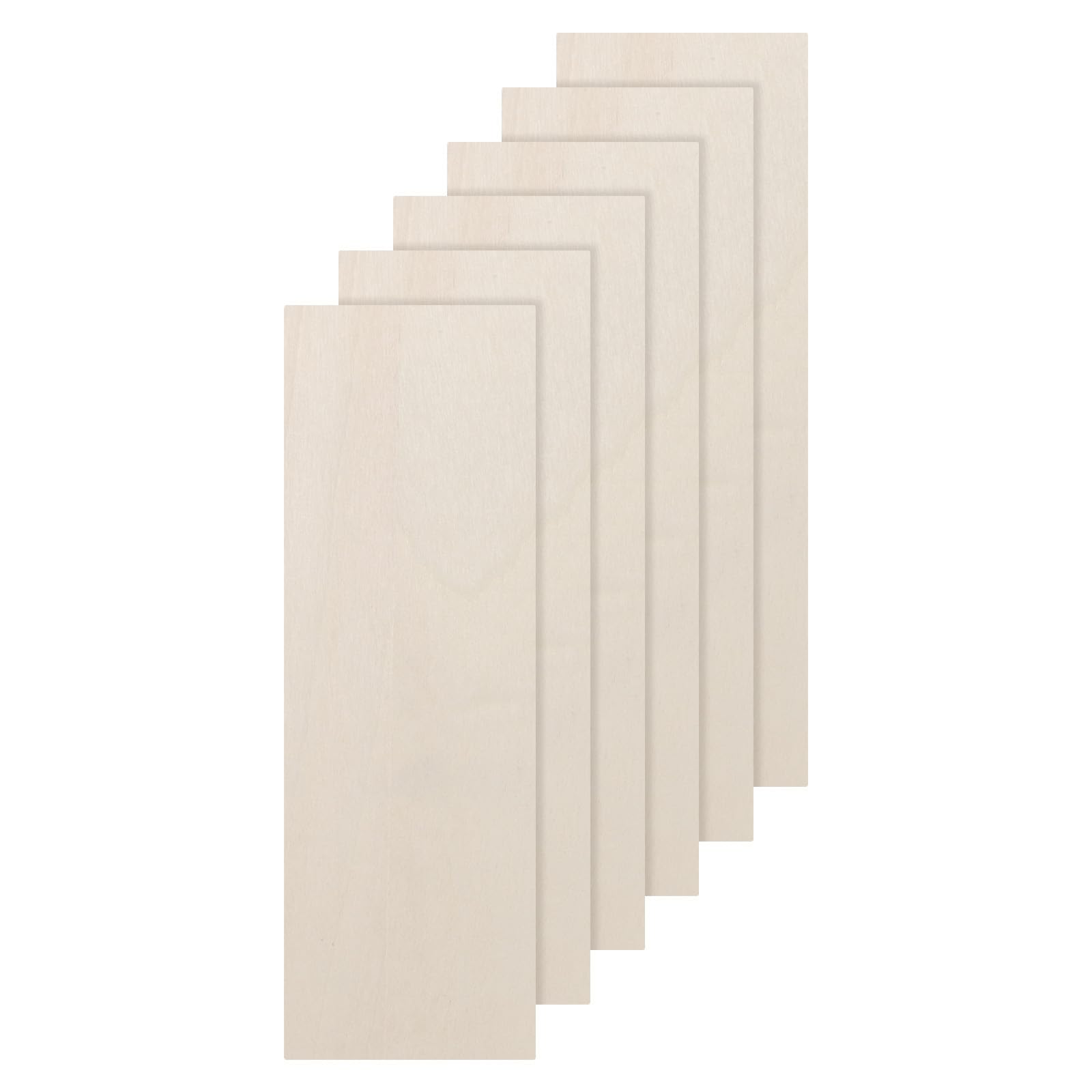 DMiotech 6 Pack 12 x 4 x 1/8 Inches 3mm Thick Wood Sheets Basswood Sheets Unfinished Plywood Squares Plywood for DIY Craft Laser Wood Burning Drawing