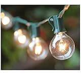 100Ft G40 Globe String Lights with Bulbs-UL Listd Outdoor Market Lights for Indoor/Outdoor Commercial Decor,Green Wire