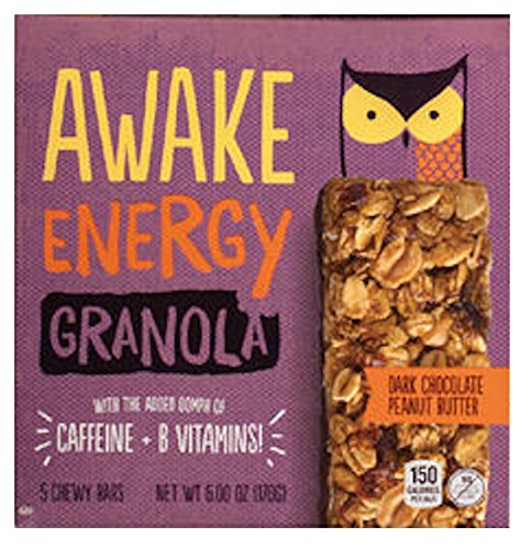 Awake Energy Granola Bars Dark Chocolate Peanut Butter 6oz Box