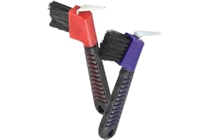 WEILANLEWIL Hoof Pick with Brush Donkey Picks Soft Grip Hoofpick Durable Random Colors 2 Pieces