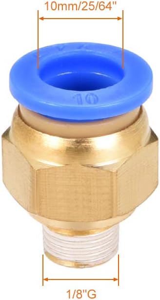 sourcing map Straight Pneumatic Push to Quick Connect Fittings G1/8 Male x 10mm Tube OD 2pcs - Image 3