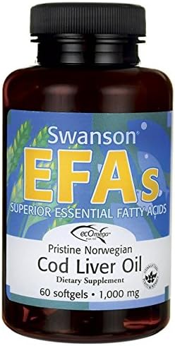Swanson Pristine Norwegian Cod Liver Oil 1,000 Milligrams 60 Sgels