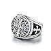 LAOYOU Men's St Benedict Ring Stainless Steel Christian Mens Catholic Saint Benedict Exorcism Rings Gift Cross Demon Protection Ghost Hunter CSPB for Men Son Dad Boyfriend Vintage Antique Size 8