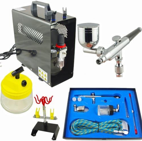 Airbrush Compressor Complete Set with Gun and Holder & Cleaning Kit As 186 A Gun & 777 & Kit