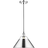 Golden Lighting 3306-L CH Orwell Pendant, Chrome with Chrome Shade