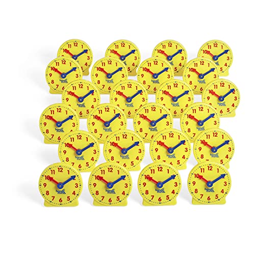 hand2mind Mini Geared Clock, Telling Time Teaching Clock, Learn to Tell