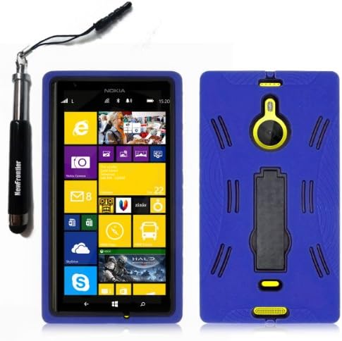 New Frontier (Tm) Hybrid TPU Plastic Heavy Duty Defender Armor Case for Nokia Lumia 1520 with Stylus Pen (Blue Black)