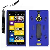 New Frontier (Tm) Hybrid TPU Plastic Heavy Duty Defender Armor Case for Nokia Lumia 1520 with Stylus Pen (Blue Black)