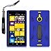 New Frontier (Tm) Hybrid TPU Plastic Heavy Duty Defender Armor Case for Nokia Lumia 1520 with Stylus Pen (Blue Black)