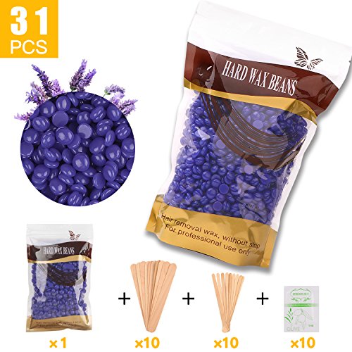 Hard Wax Beans, 300g Natural Lavender Hot Wax Beads â€“ For Legs, Underarms, Brazilian Bikini, Eyebrow, Upper Lip, Face & Body