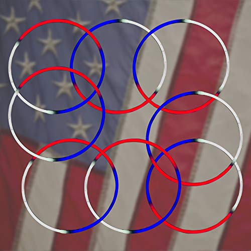 Lumistick 24 Inch Glow Stick Necklaces | Safe & Non-Toxic Light Up Premium Super Bright Glowstick | Perfect for 4th of July Independence Celebration - Tri-Color Red, White & Blue (50 Glowsticks)
