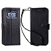 Arae Case Compatible for Samsung Galaxy S8, [Wrist Strap] Flip Folio [Kickstand Feature] PU Leather Wallet case with ID&Credit Card Pockets [Not for Galaxy S8 Plus] (Black)