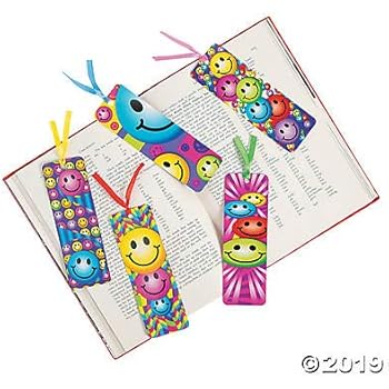 4 Dozen (48) Smiley Face Laminated BOOKMARKS - Smile EMOJI Emoticon PARTY Favors CLASSROOM Rewards Incentives TEACHER