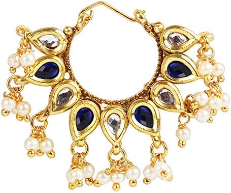 Indian Bridal Pierced Nose Ring Nath Traditional Nose Jewelry Kundan Marathi Style