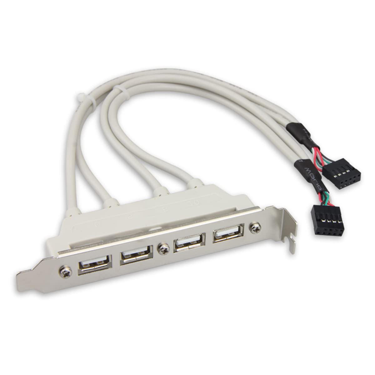 CY 4 Ports USB 2.0 Female to Motherboard 9pin 10Pin Header Cable with Bracket PCI-E