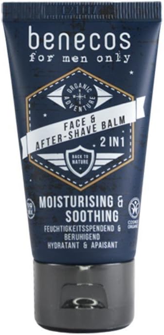 Benecos Natural Cosmetics - Face & Aftershave Balm 2in1 - vegan - 50 ml, 50.00 ml (Pack of 1)