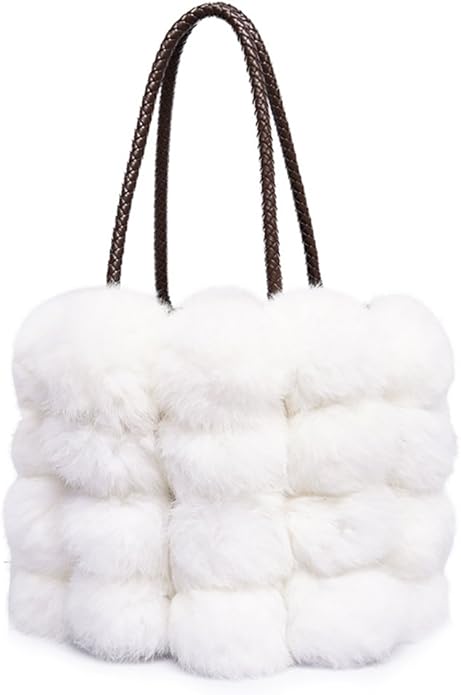 grey fur bag