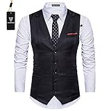 Cyparissus Mens Vest Waistcoat Men's Suit Dress Vest For Men or Tuxedo Vest (S, Black 2#)