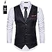 Cyparissus Mens Vest Waistcoat Men's Suit Dress Vest For Men or Tuxedo Vest (S, Black 2#)