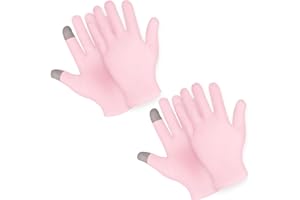 Sibba 2 Pairs Moisturizing Gloves Overnight, Touch Screen Gloves White Cotton Gloves for Dry Hands Eczema, Hand Spa Treatment Gloves for Repair Rough Cracked Dry Chapped Hands Skin, Inspection Gloves