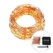 B-right 200 LEDs 66ft Solar Powered Copper Wire String Lights, 8 Modes, Waterproof Outdoor Starry String Lights for Outdoor Landscape Garden Christmas Trees