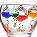 Lily's Home Light Bulb Shaped Glass Galileo Thermometer, A Timeless Design That Measures Temperatures from 64ºF to 76ºF, 4 Multi-Colored Spheres