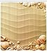 Ambesonne Beach Shower Curtain, Nautical Composition About Sandy Frame Surrounded by Various Sea Shells, Cloth Fabric Bathroom Decor Set with Hooks, 69
