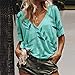 Blusa Suelta para Mujer Tops Con Cuello En v Camiseta De Manga Corta Con Estampado De Hojas Ocasionales En Verano Bluethumb 3