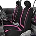 FH Group Full Set Car Seat Covers Unique Flat Cloth, Front Set and Solid Bench Cover with Gift, Easy to Install- Universal Fit for Cars Trucks and SUVs (Pink)