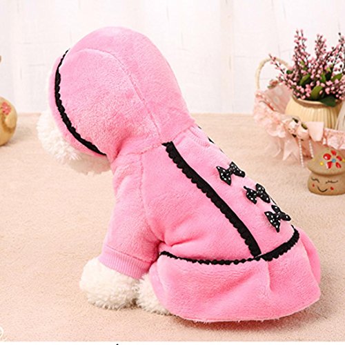 Iuhan Fashion Dog Coat Jacket Pet Supplies Clothes Winter Apparel Puppy Costume (S, Pink)